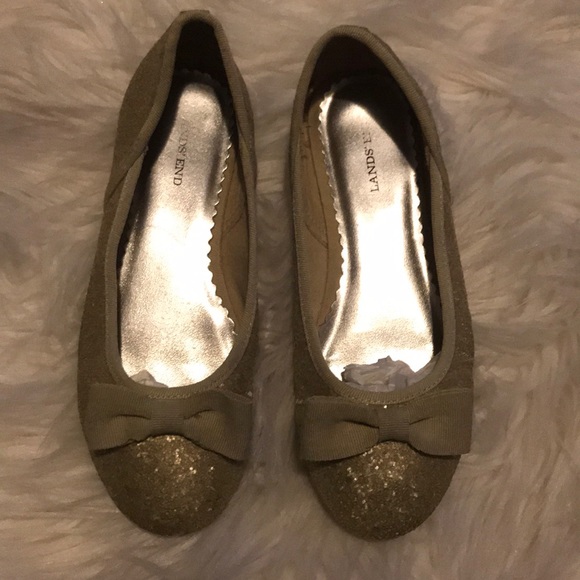 Lands’end glitter  bowed flats size 13 - Picture 2 of 8